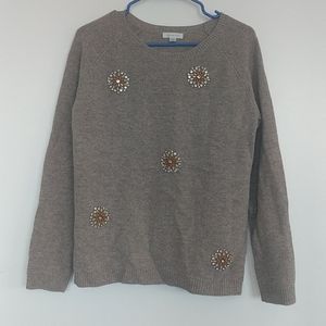 Taupe Embellished Sweater